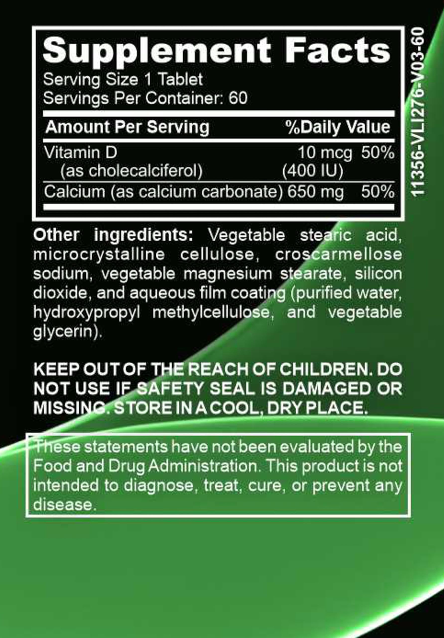 HalalwaysUS tablets close-up highlighting calcium and vitamin D content.
