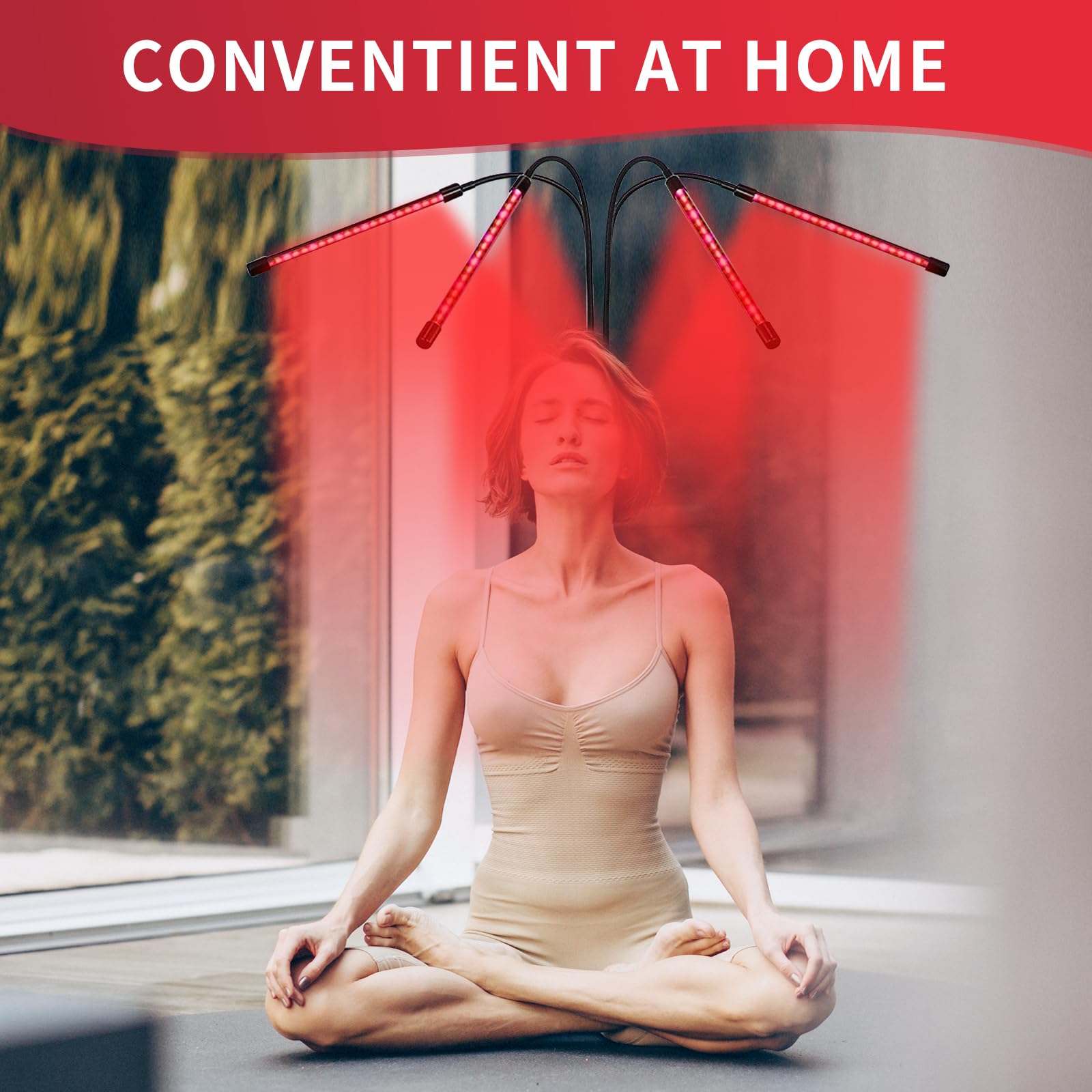 Halbeira red light therapy panel convenient for spot use on back or shoulders.