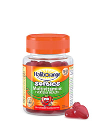 Haliborange Kids Softies Strawberry bottle front showing kid-friendly vitamins for daily nutrition