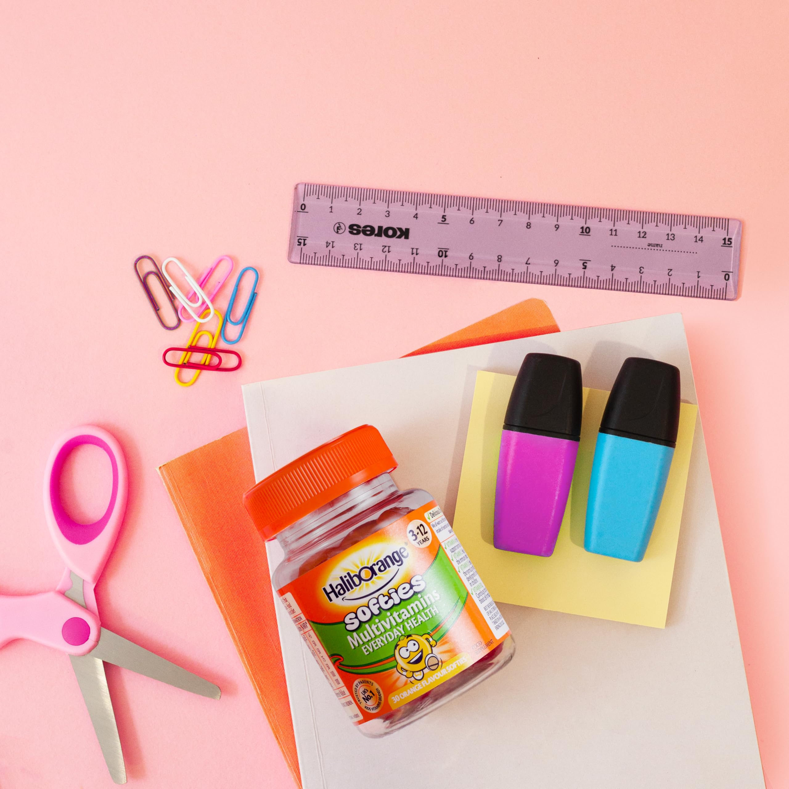 Haliborange packaging tub with 30 softies for convenient on-the-go supplementation