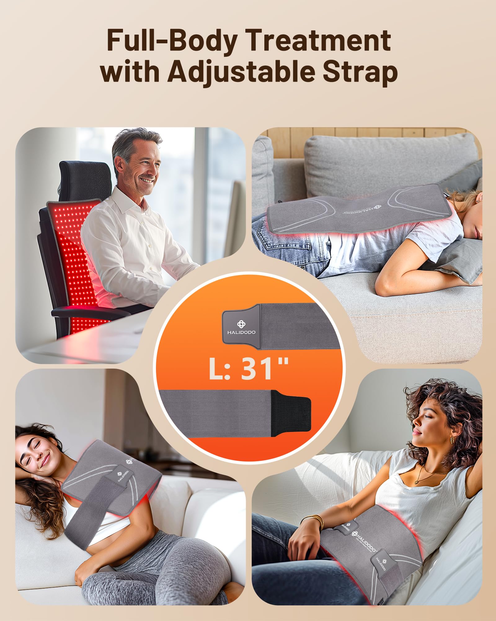 HALIDODO pad in use while lying down for relaxation