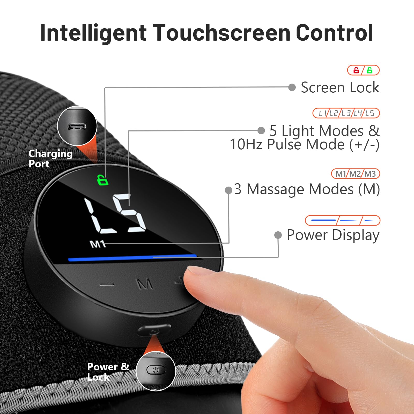 HALIDODO heat level display shows customizable warmth for soothing relief