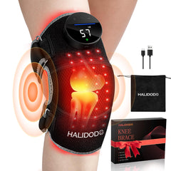 HALIDODO knee brace worn on leg for targeted red light therapy to support daily comfort