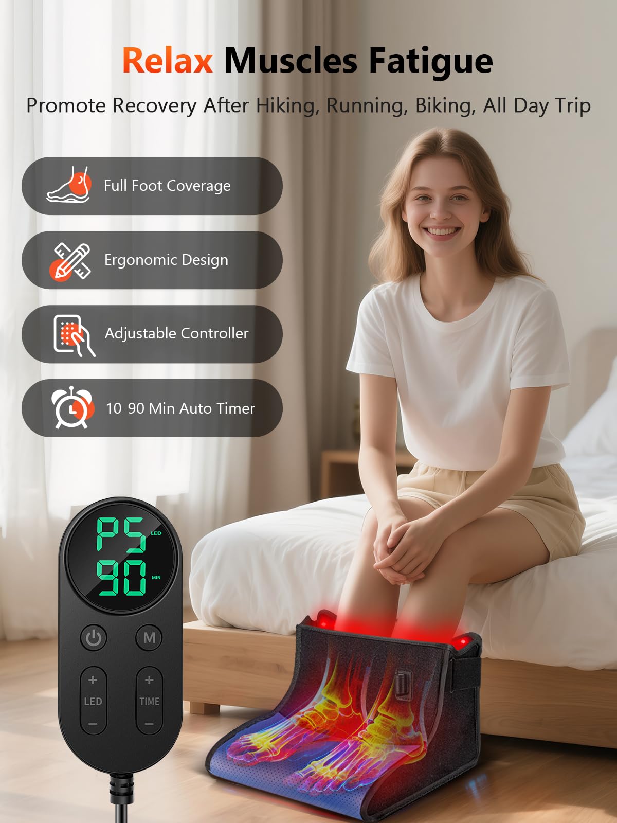 HALIDODO premium leather with TPU lining for durable, easy-clean foot therapy