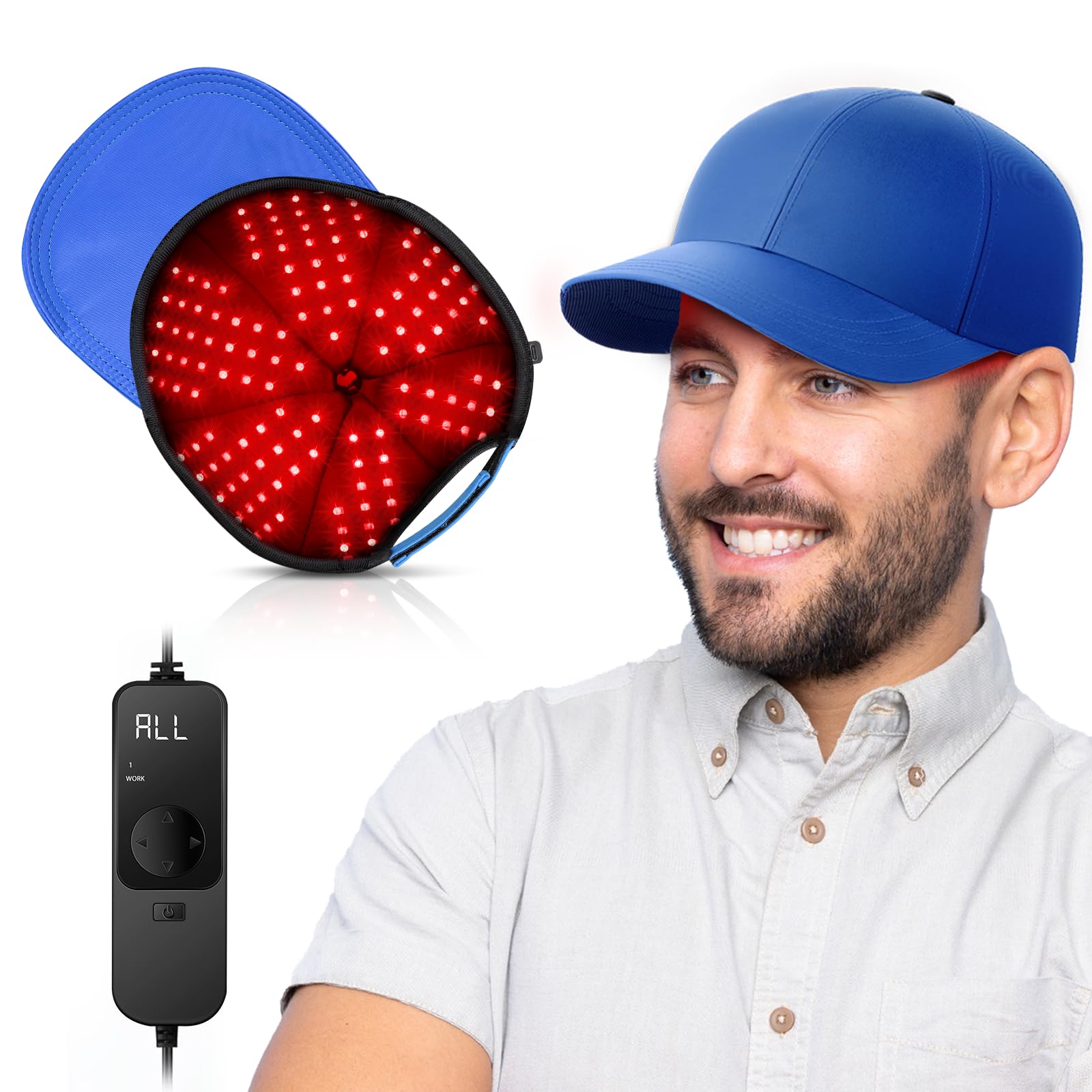 HALIDODO red light cap front view for at-home scalp care