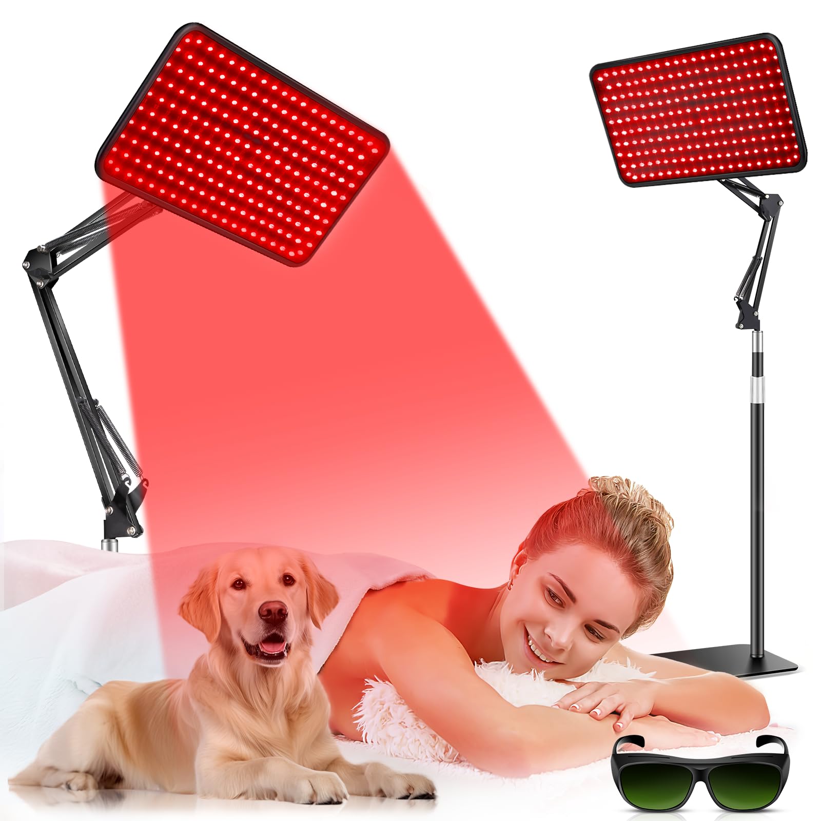 HALIDODO red light therapy lamp front view for versatile at-home sessions and mood-friendly use.