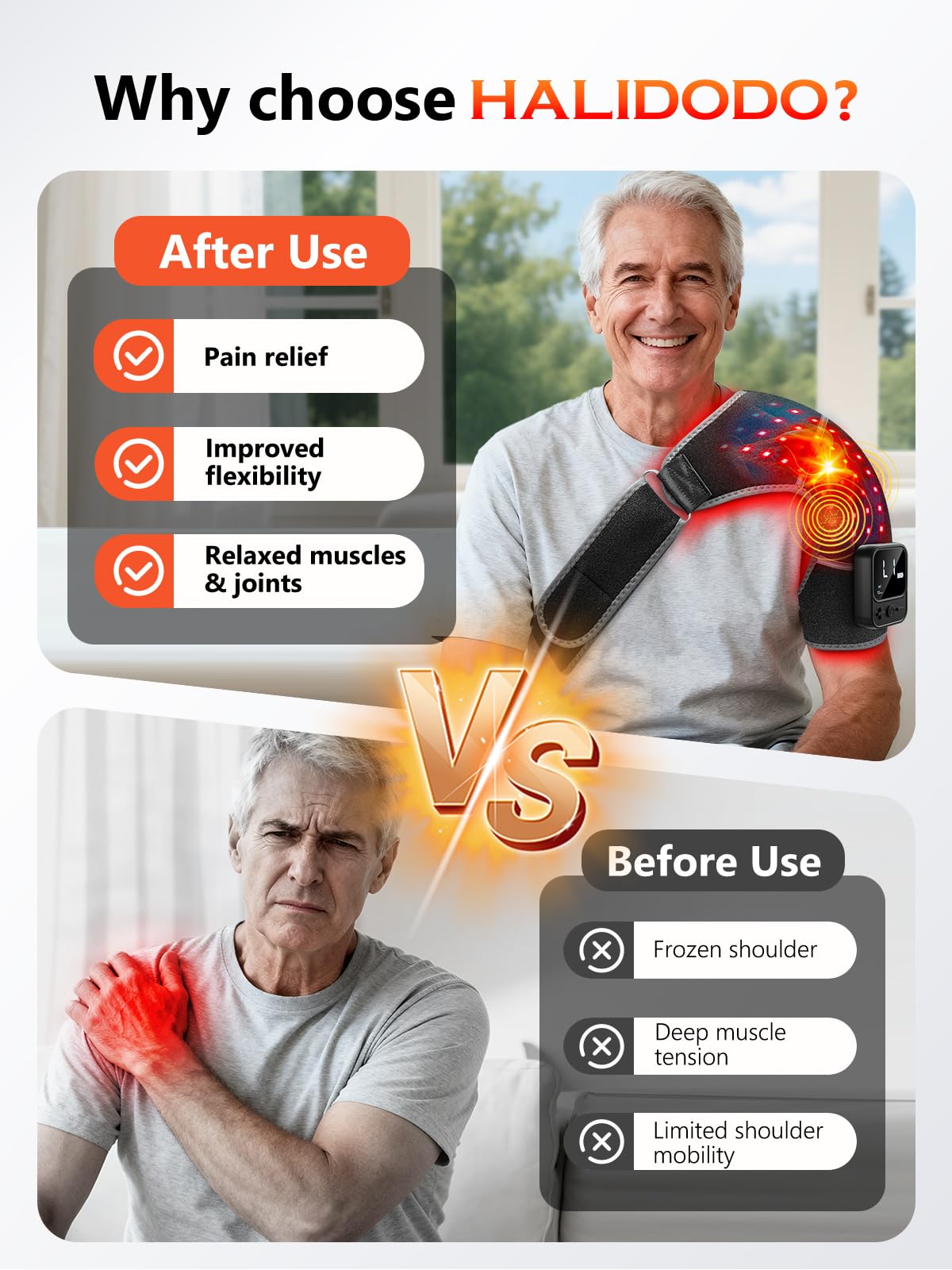 HALIDODO adjustable straps fit up to 14 inch arm and 47 inch chest