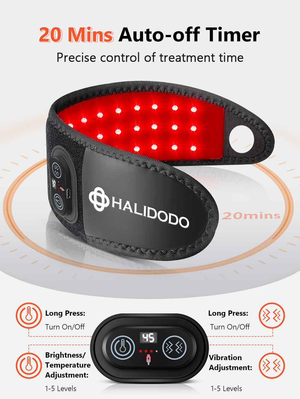 HALIDODO timer settings showing 10 20 30 minutes