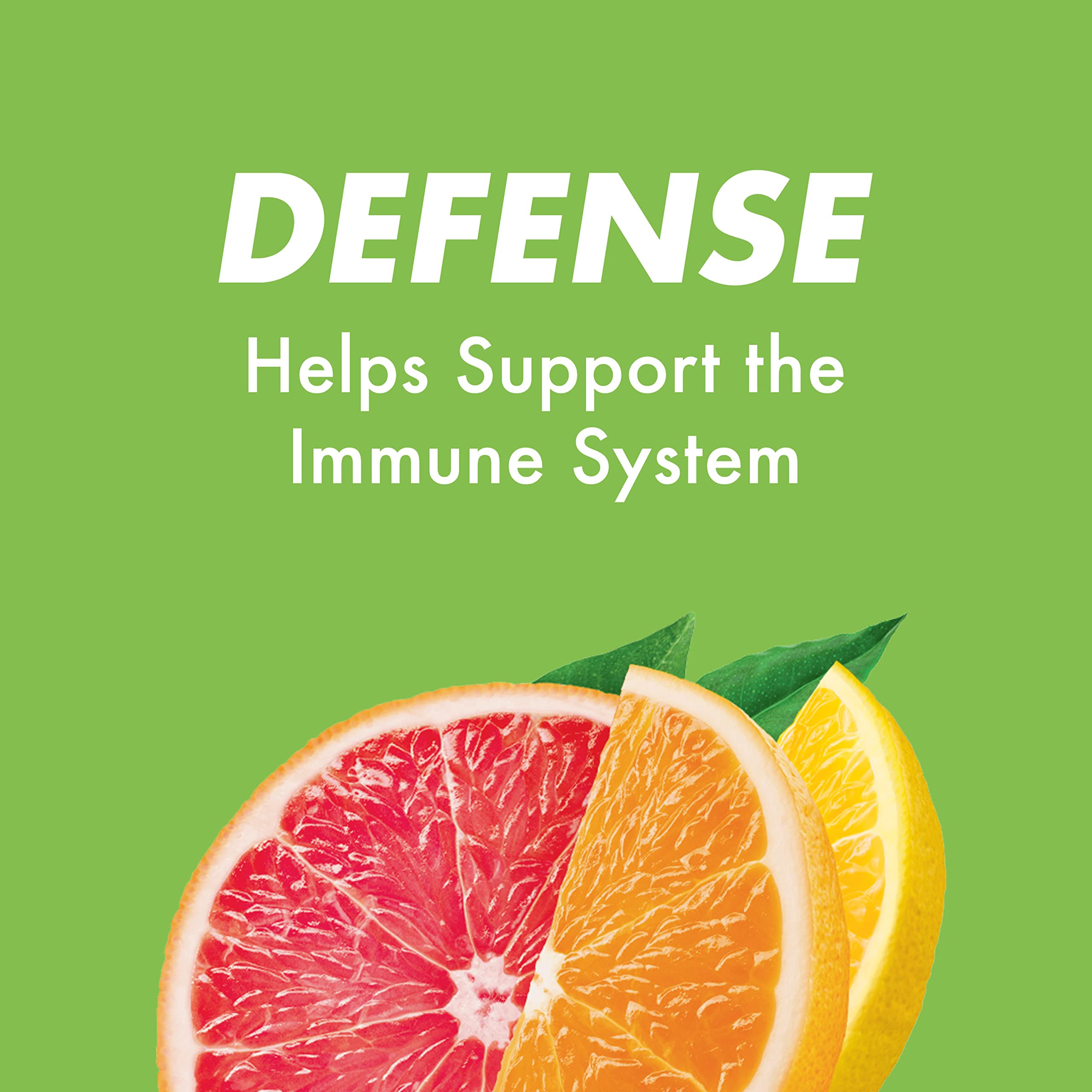 HALLS defense stick-pack front with 9 drops for on-the-go use.