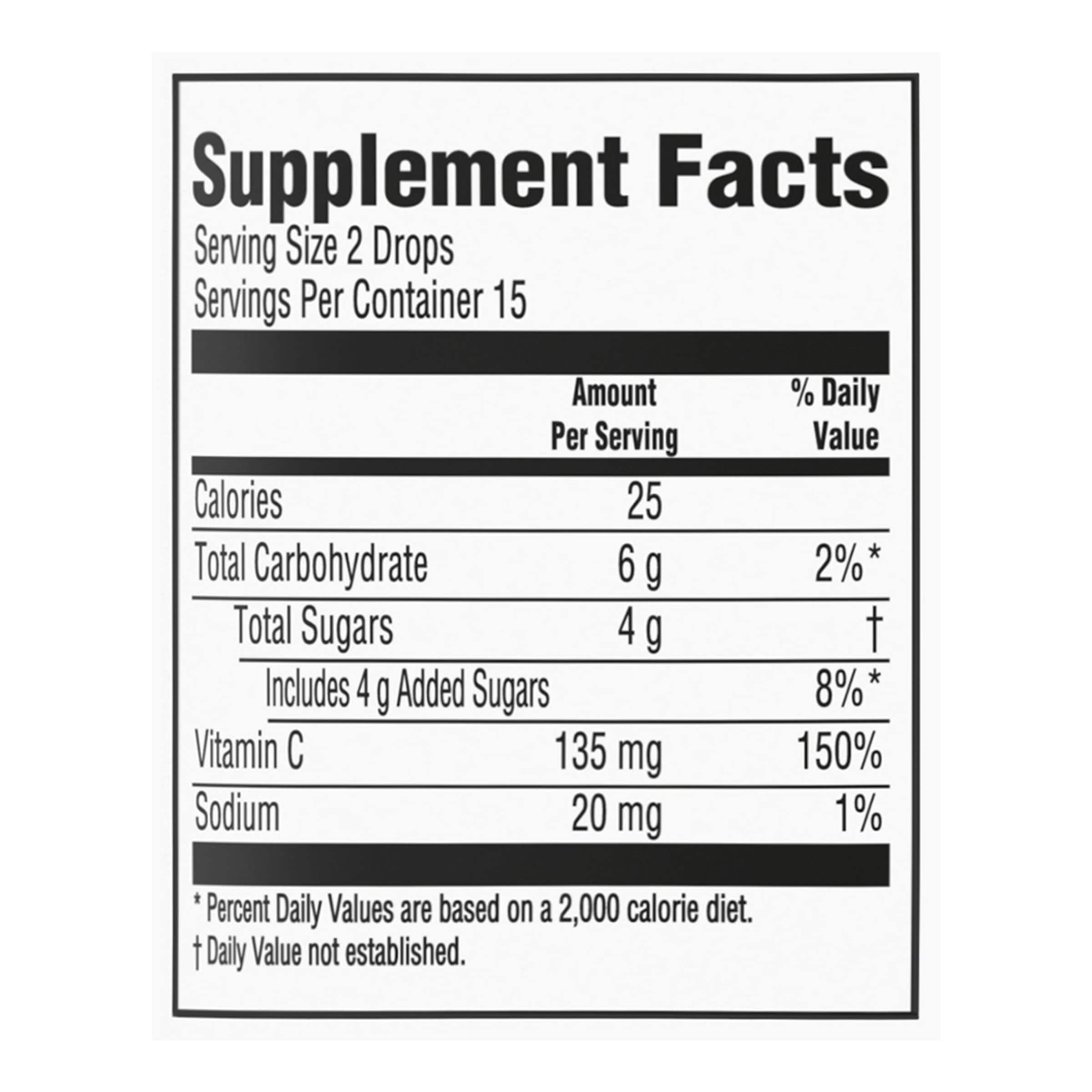 HALLS Defense nutrition facts back view emphasizing serving size