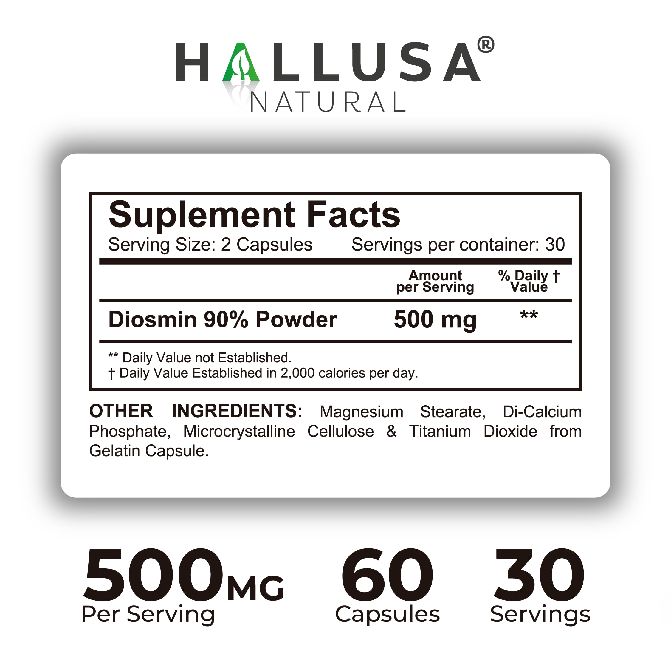 Clear dosage instructions for Hallosmine Plus capsules.