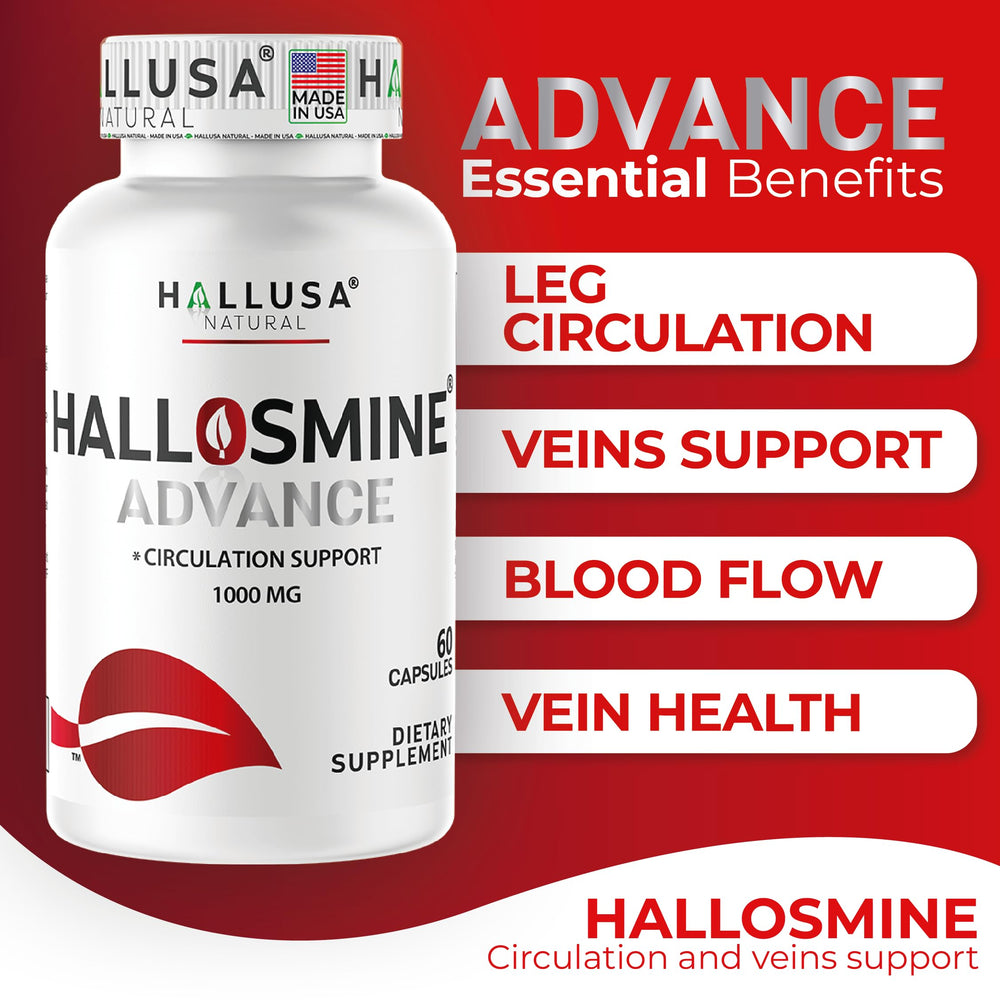 Hallusa Natural Hallosmine Cream jar for leg comfort and skin refreshment