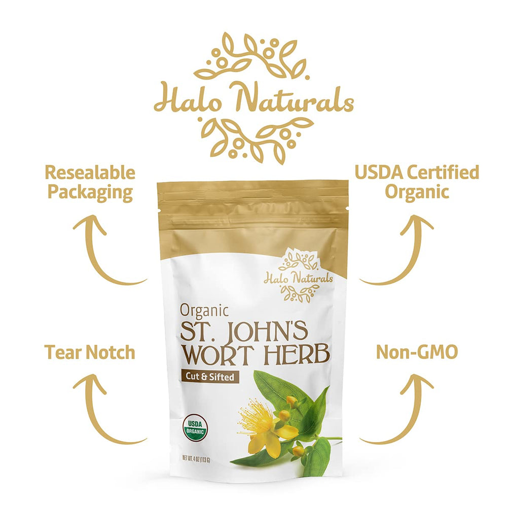 Halo Naturals St. John's Wort bulk herb ready for DIY projects.