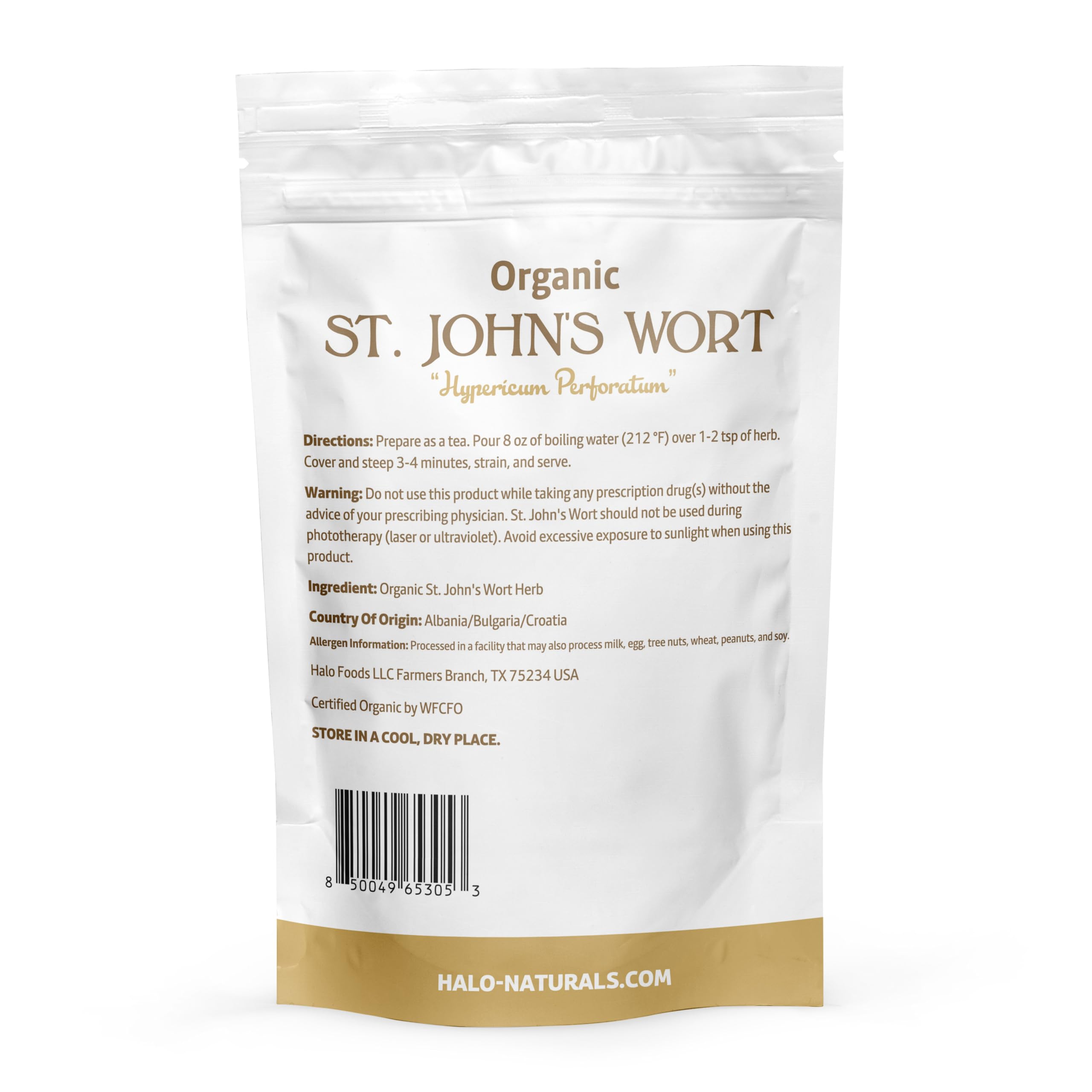 Halo Naturals St. John's Wort herb origin Albania and Croatia, authentic for blends.