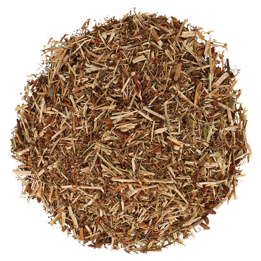 Halo Naturals St. John's Wort herb in resealable pouch preserves freshness for daily blends.