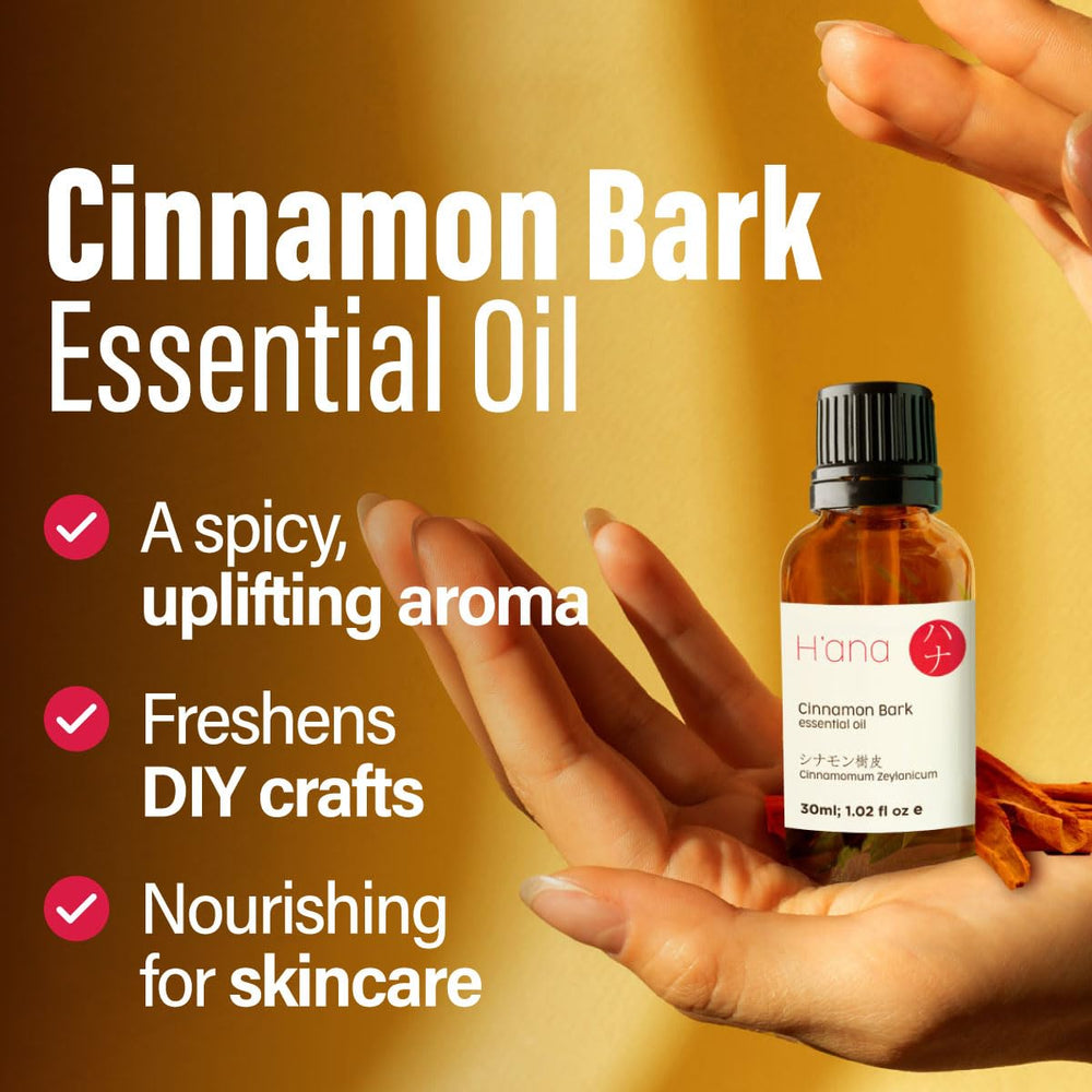 H'ana Cinnamon Bark oil blended with carrier oil for skin care.