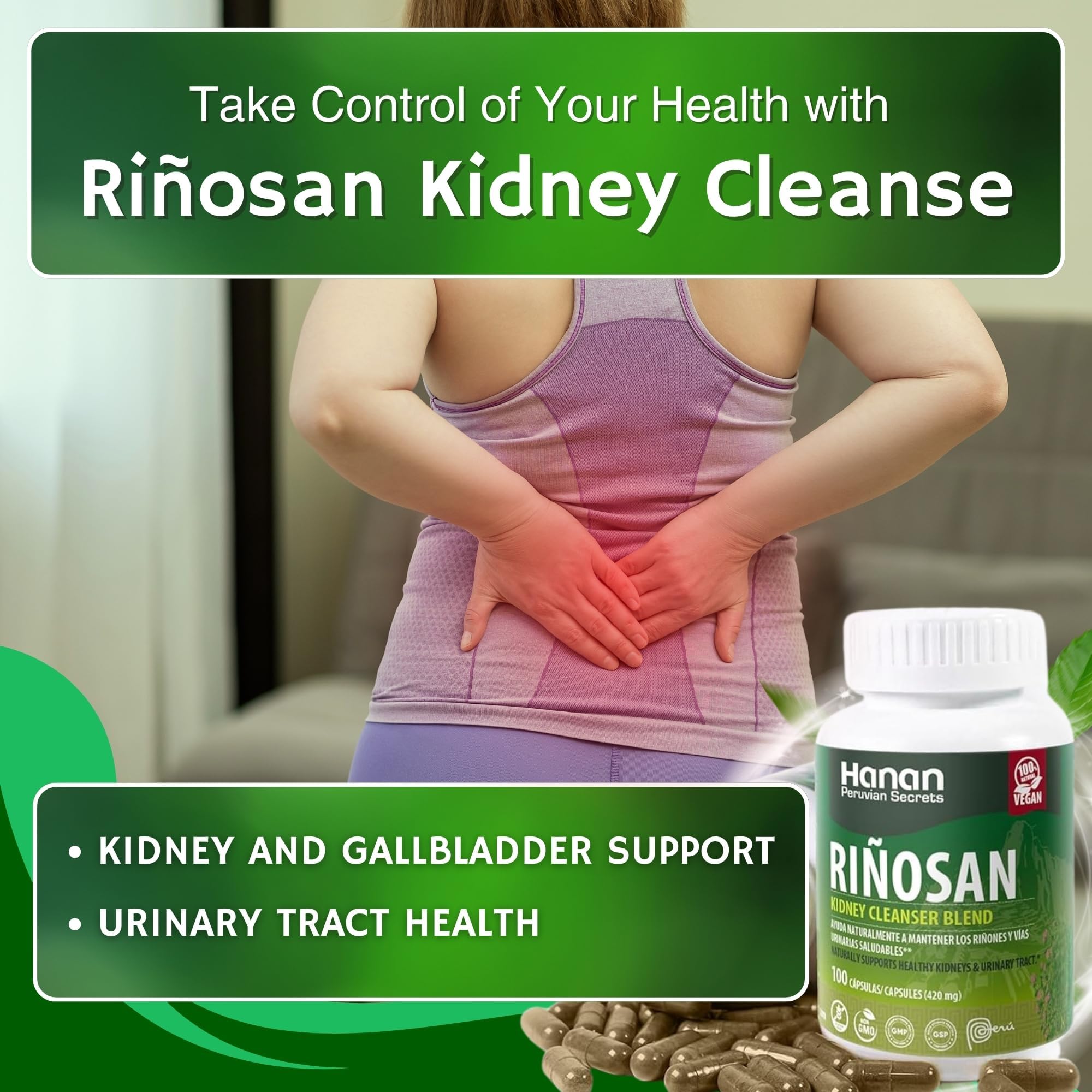 Hanan Riñosan chanca piedra focus, one active herb in the blend.