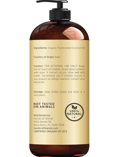 Handcraft Blends Aceite de Coco Fraccionado - aplicación en cabello para brillo y volumen.