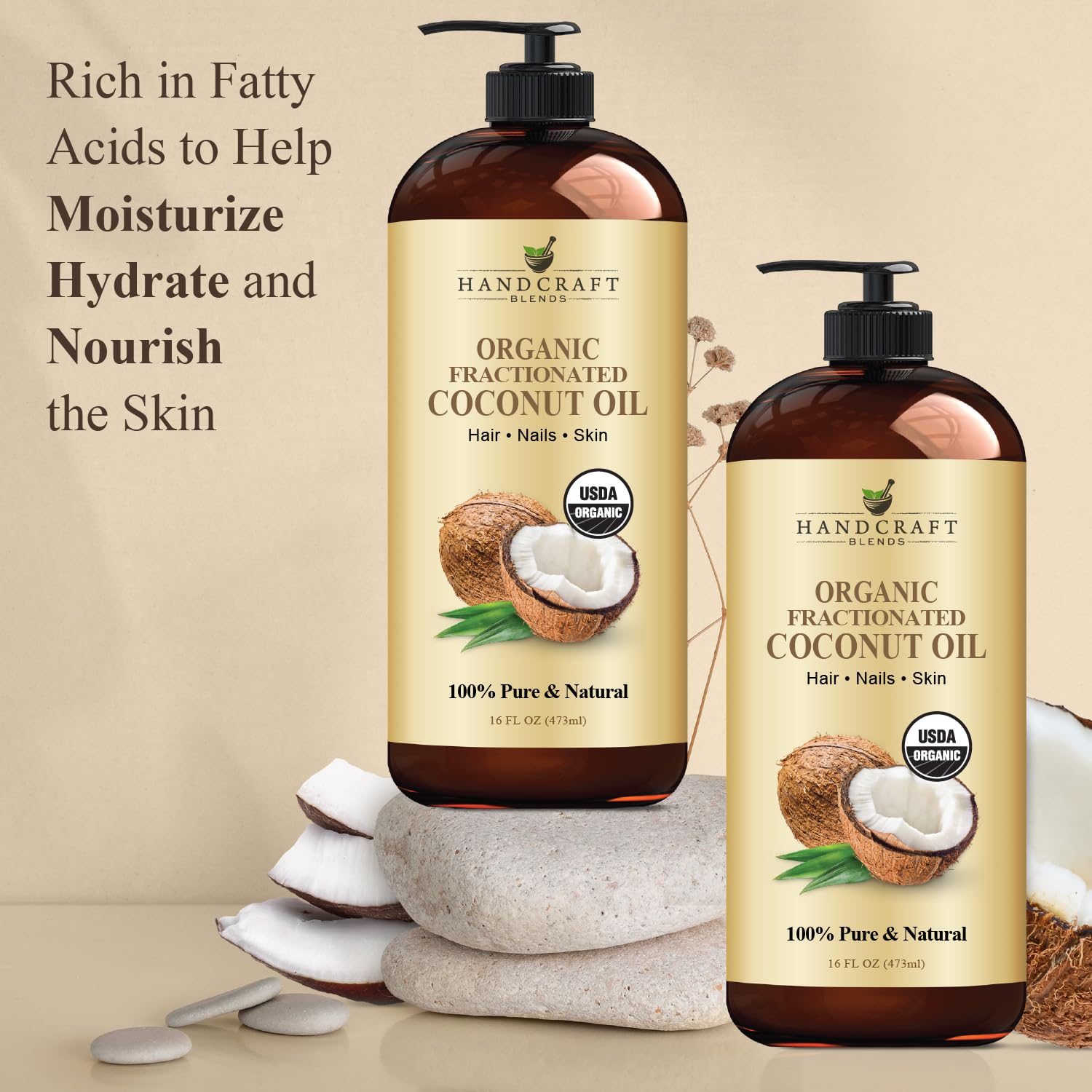 Handcraft Blends Aceite de Coco Fraccionado - masaje suave con deslizamiento cómodo.