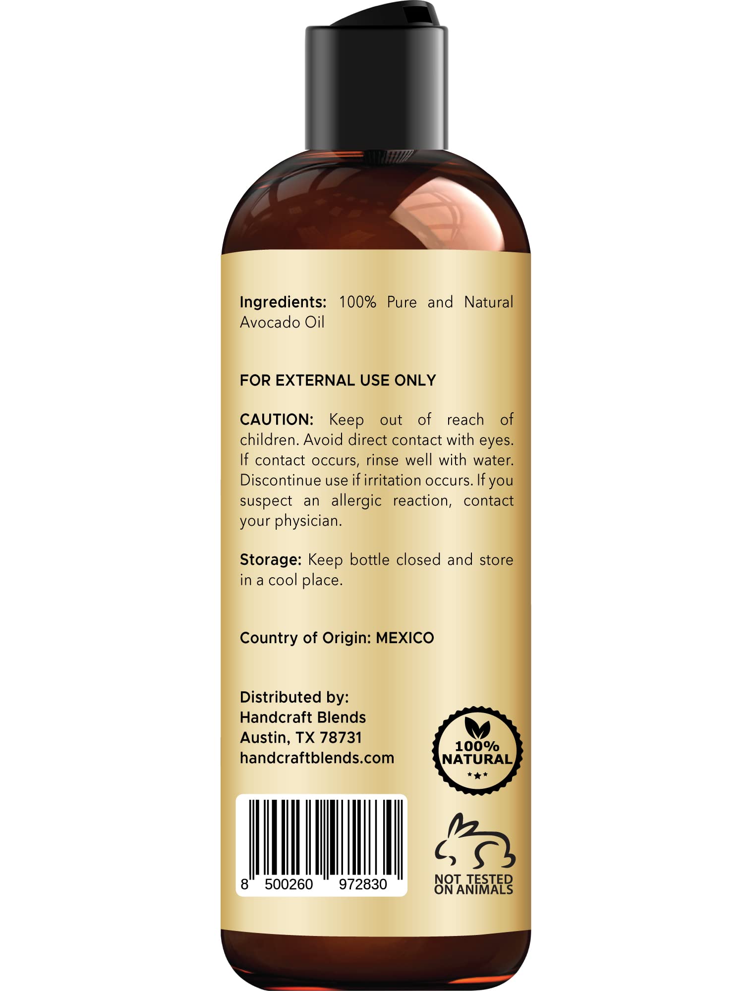 Handcraft Blends Avocado Oil applied to hair for shine and manageability.