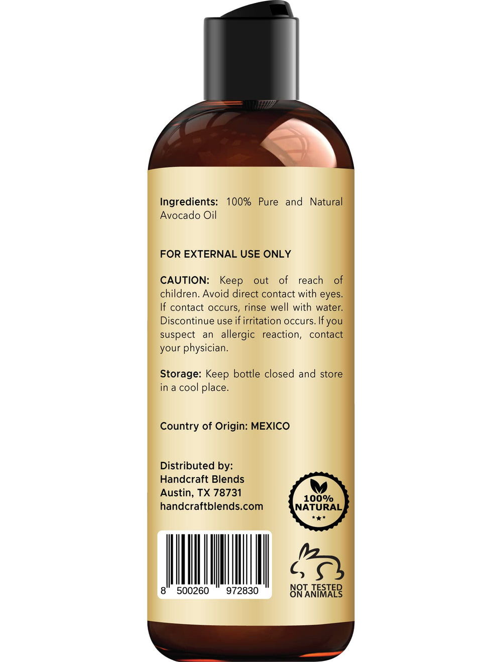 Handcraft Blends Avocado Oil applied to hair for shine and manageability.
