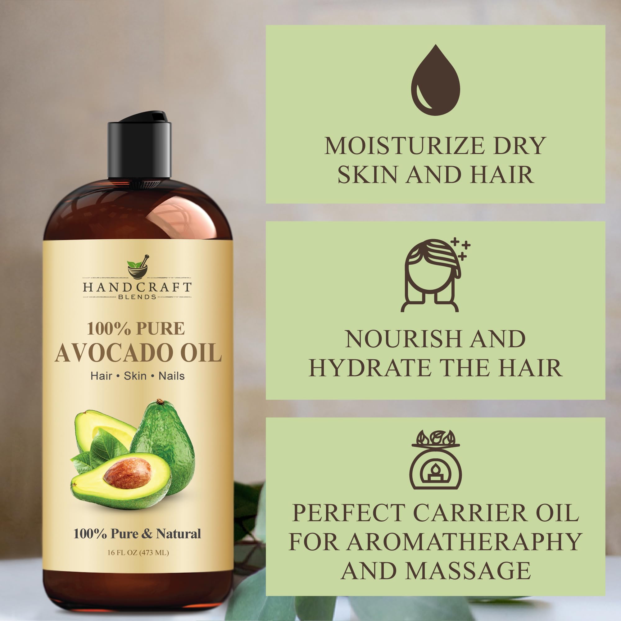 Handcraft Blends Avocado Oil for massage, comforting and nourishing skin
