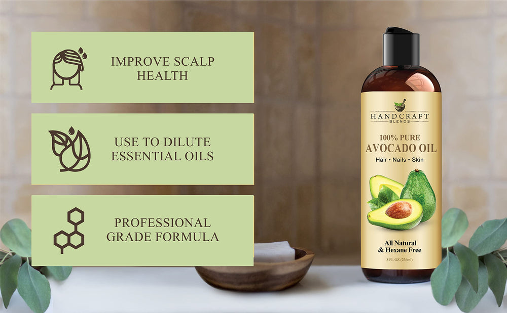 Handcraft Blends Avocado Oil applied to skin for deep, non-greasy moisture.