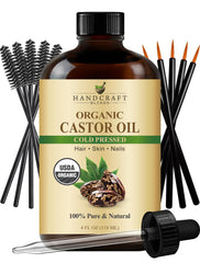 Handcraft Blends castor oil bottle for pure nourishment of hair and skin.