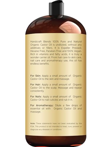 Handcraft Blends castor oil for hair application and conditioning.