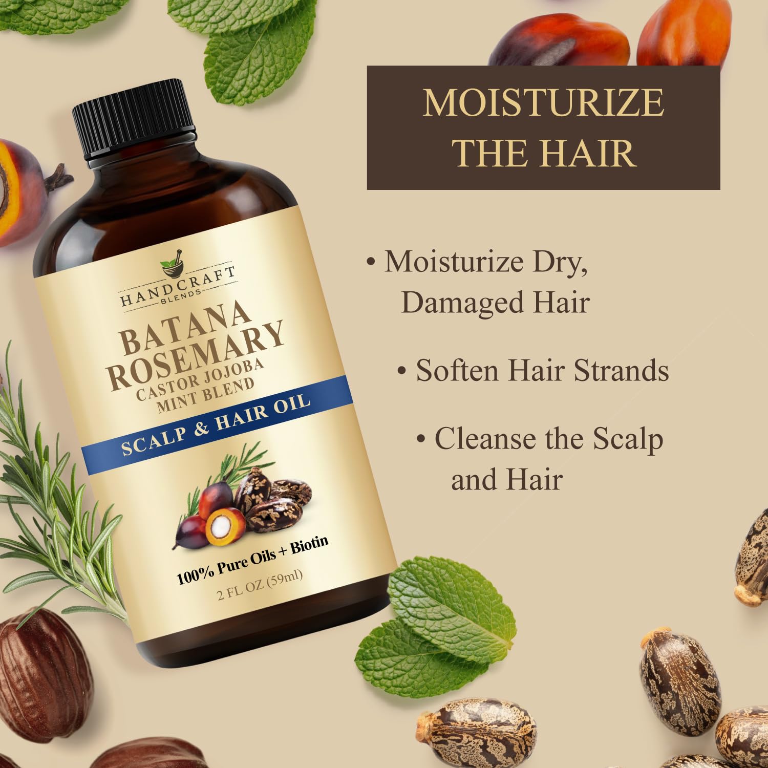 Handcraft Blends oil targets dry scalp with nourishing hydration.