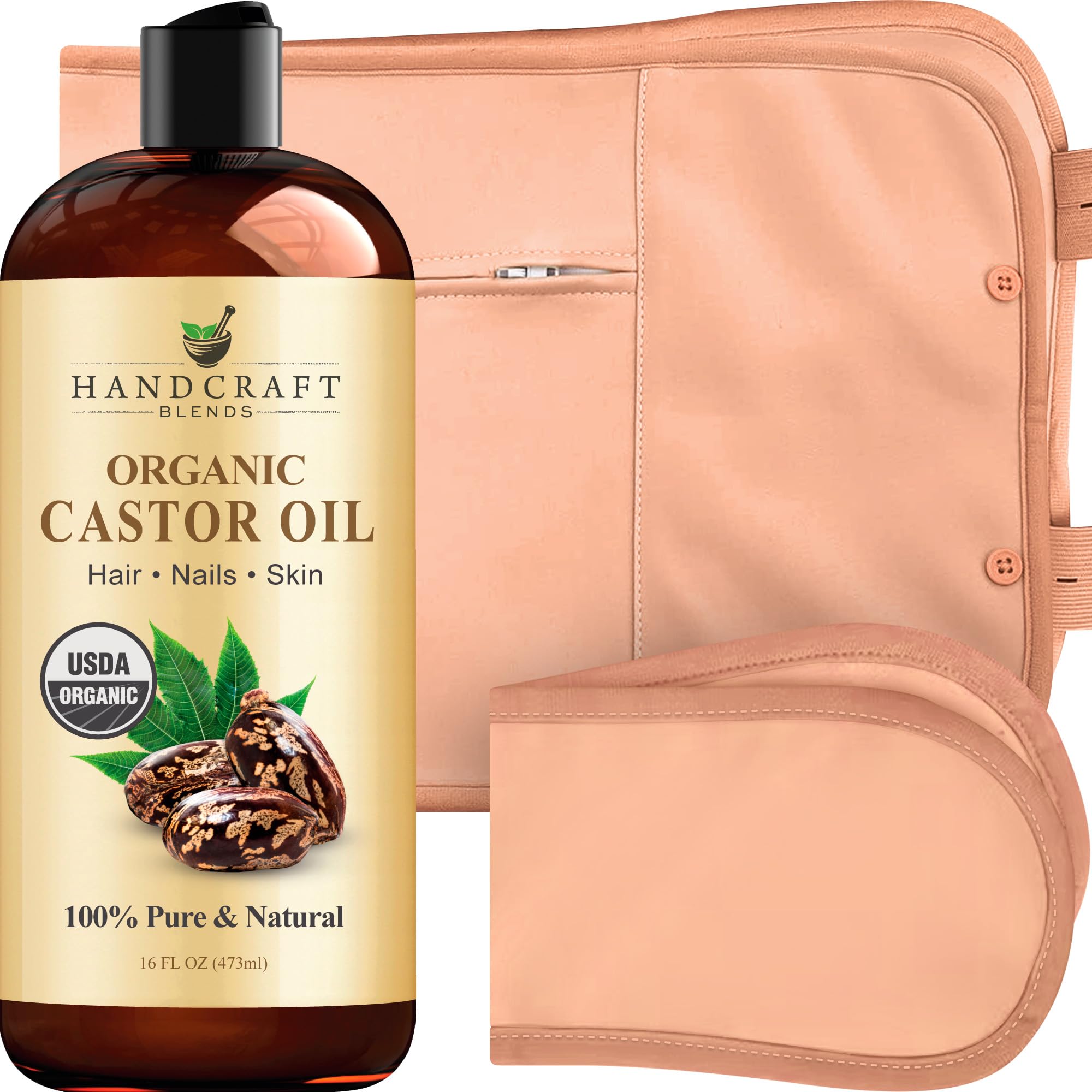 Handcraft Blends envoltura de cuello para uso cómodo del aceite de ricino