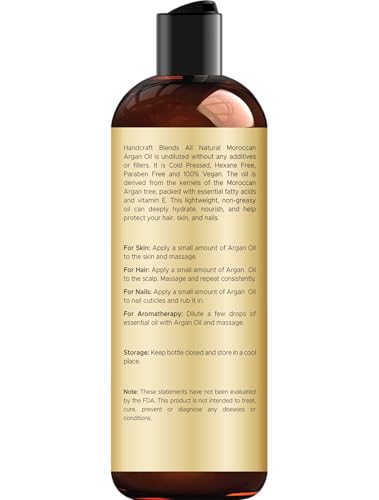 Handcraft Blends Moroccan Argan Oil pour enables quick application.