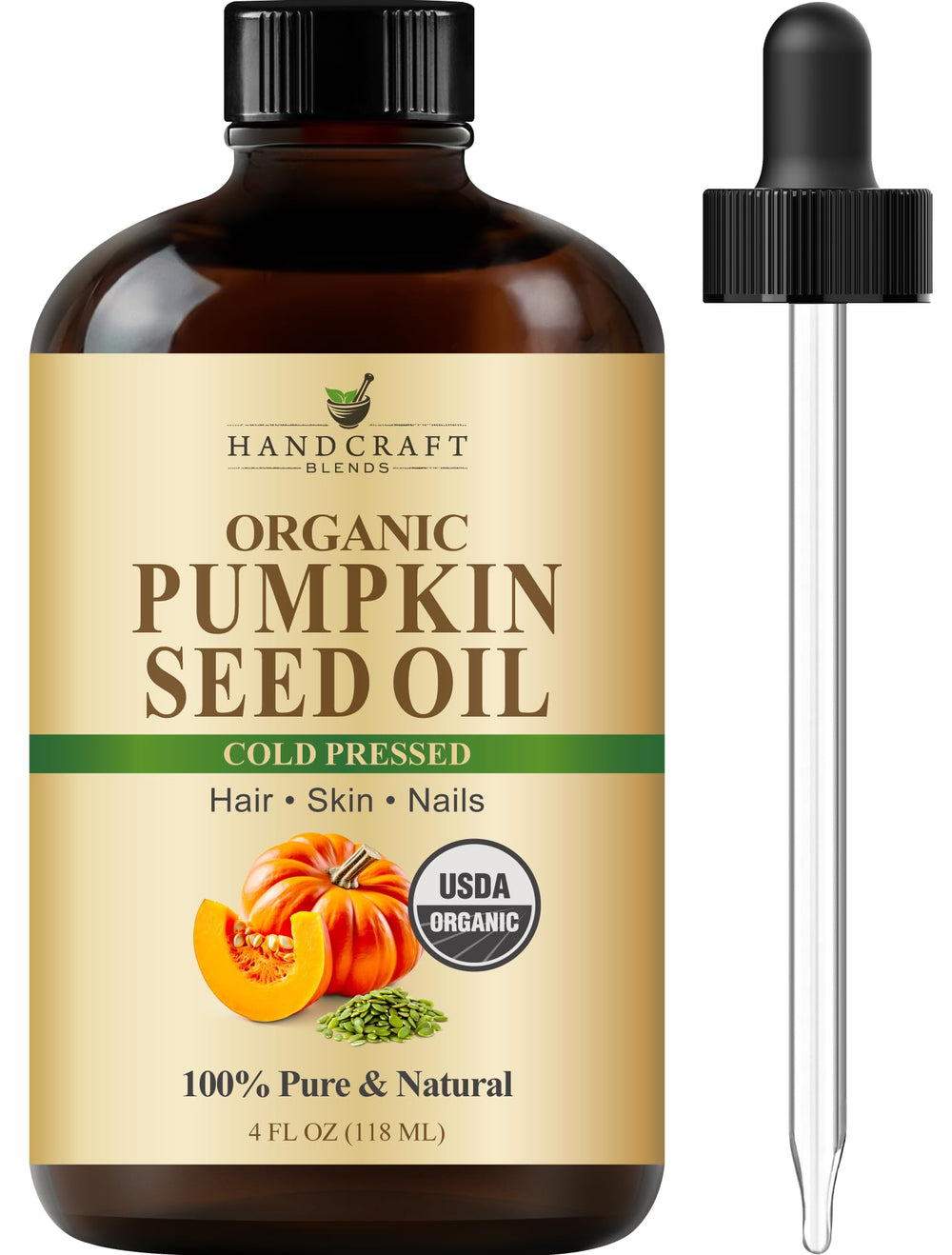 Handcraft Blends pumpkin seed oil bottle pour for scalp hydration and nourishment