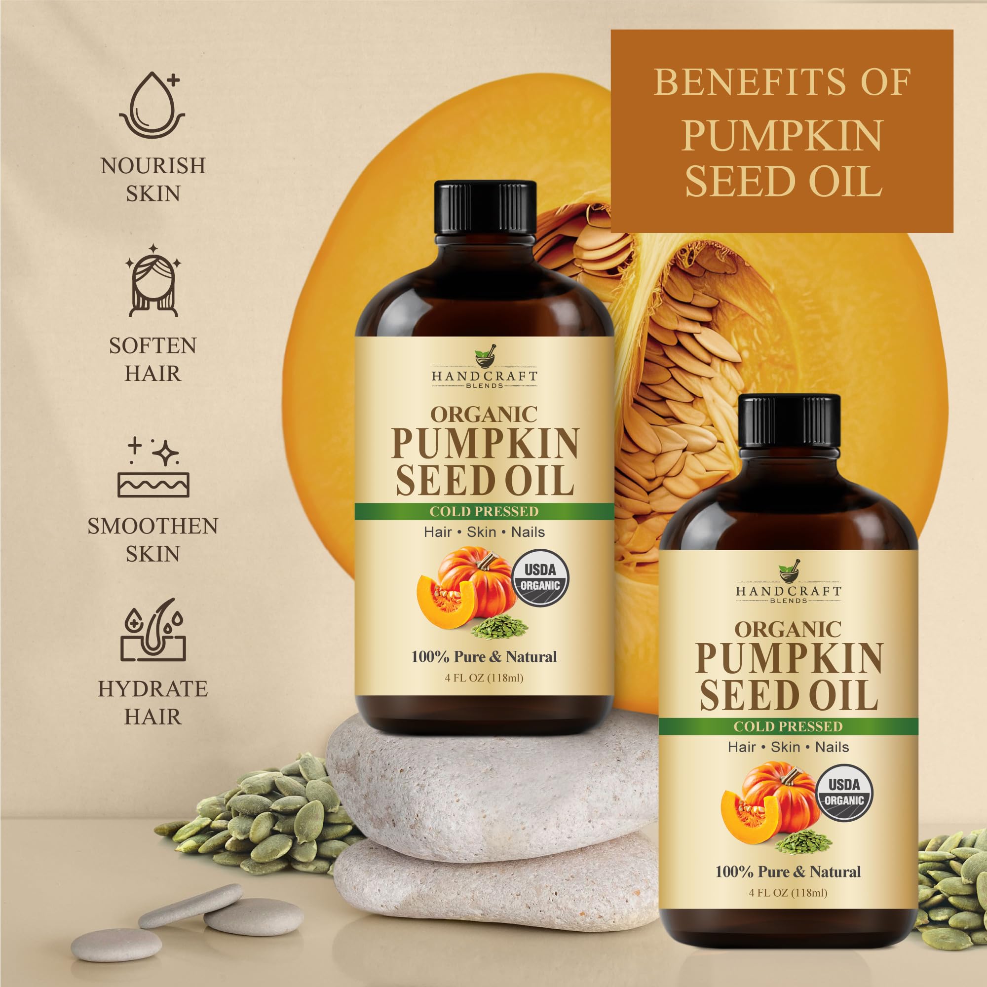 Handcraft Blends pumpkin seed oil natural ingredients underline vegan cruelty-free care
