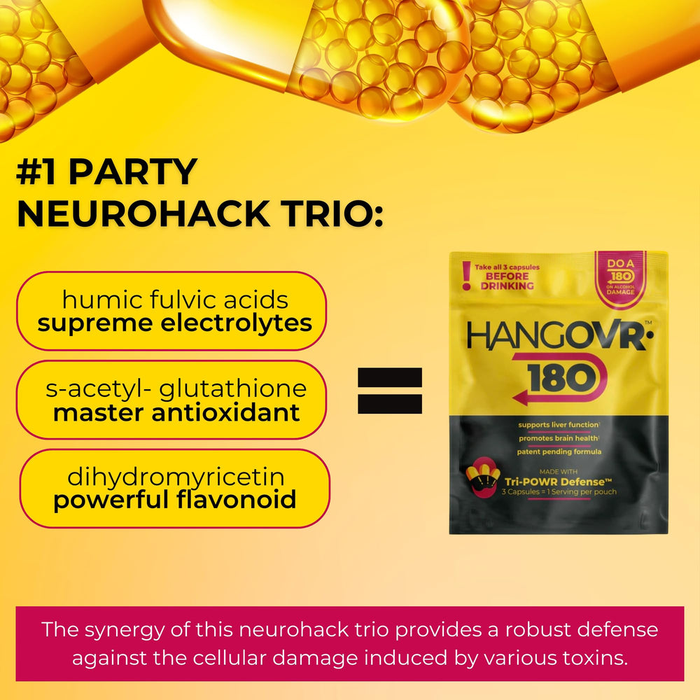 Hangovr-180 wedding party gift set emphasizing wellness for celebrations.