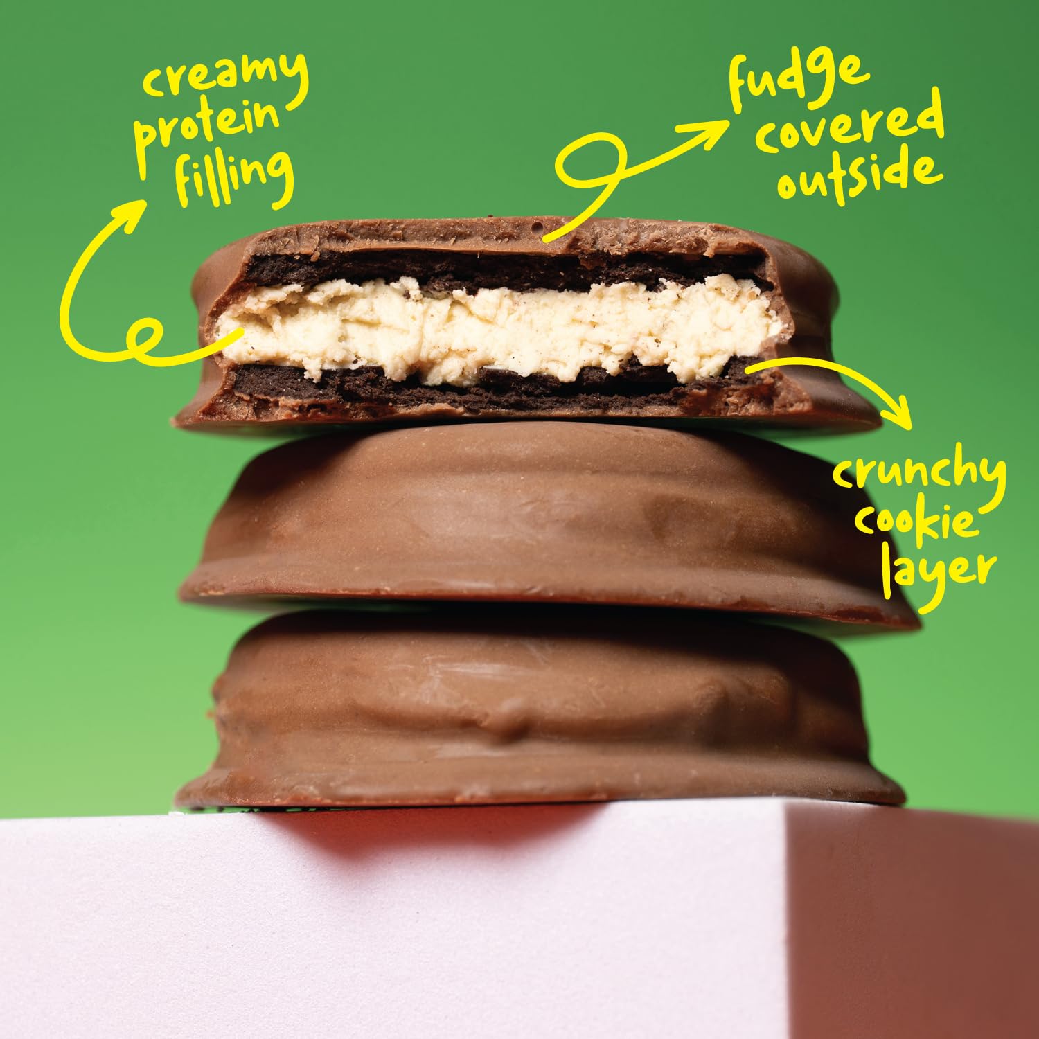 Hangryboy Protein Cookie Sandwich soft-baked texture with creamy filling.