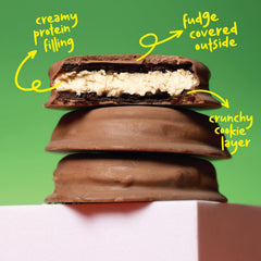 Hangryboy Protein Cookie Sandwich soft-baked texture with creamy filling.