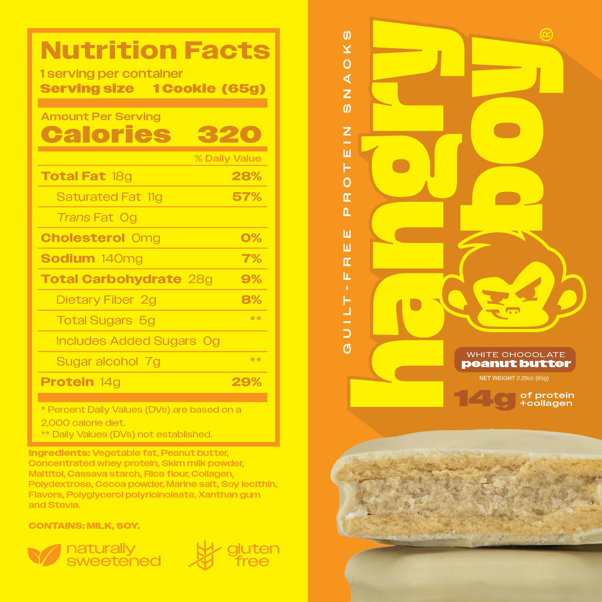 Hangryboy white chocolate peanut butter cookie close-up showing creamy texture for indulgence