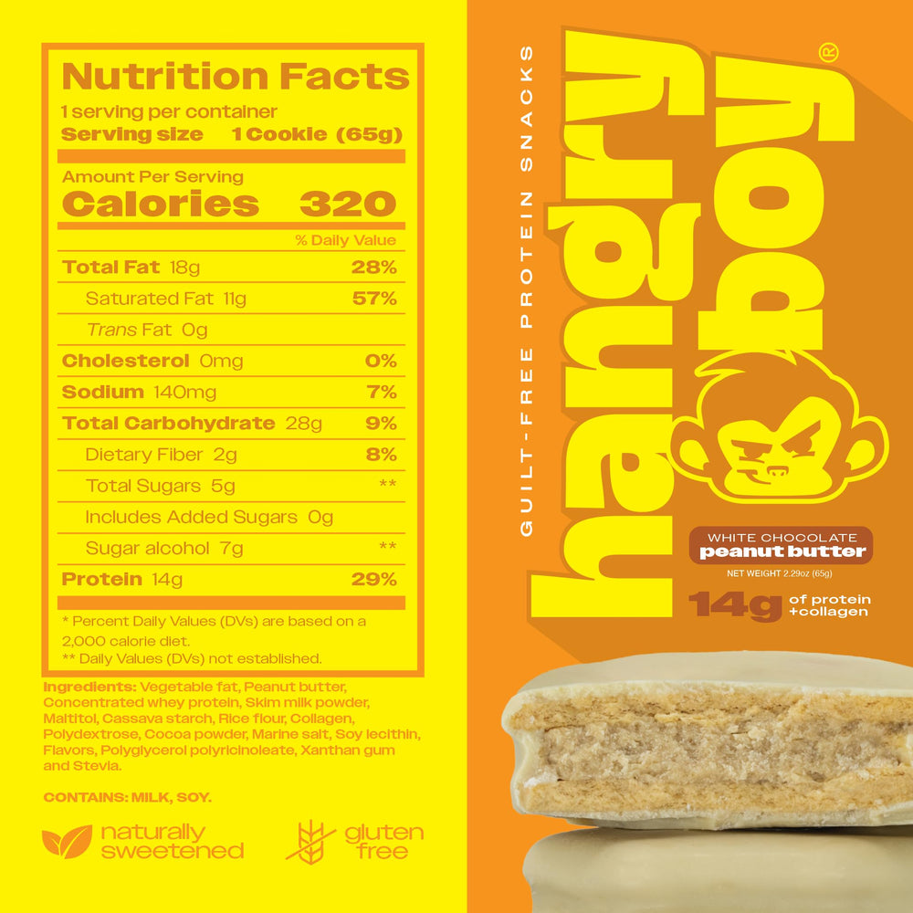Hangryboy white chocolate peanut butter cookie close-up showing creamy texture for indulgence