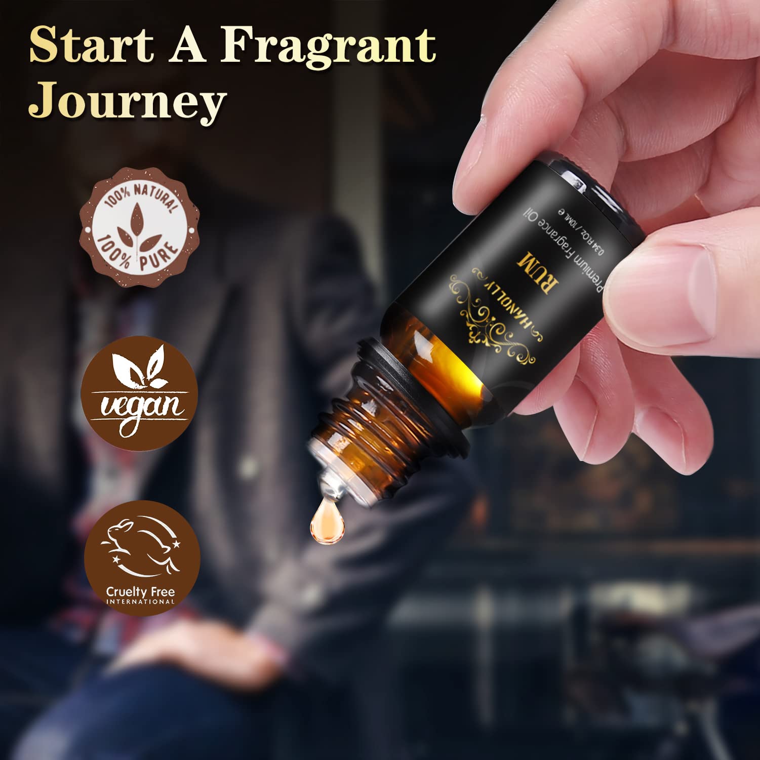 Hanolly men's fragrance diffuser-ready oils ideal for aromatherapy sessions.