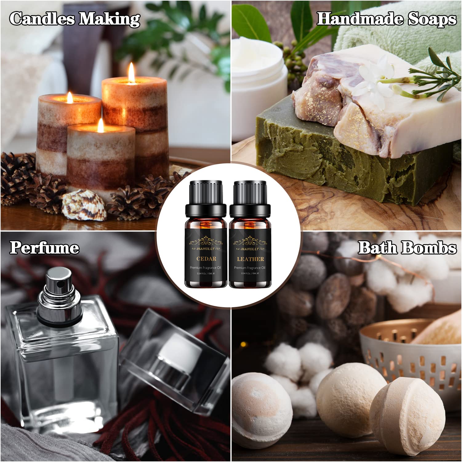 Hanolly men's fragrance rum 10ml oil offering playful warmth for relaxation.