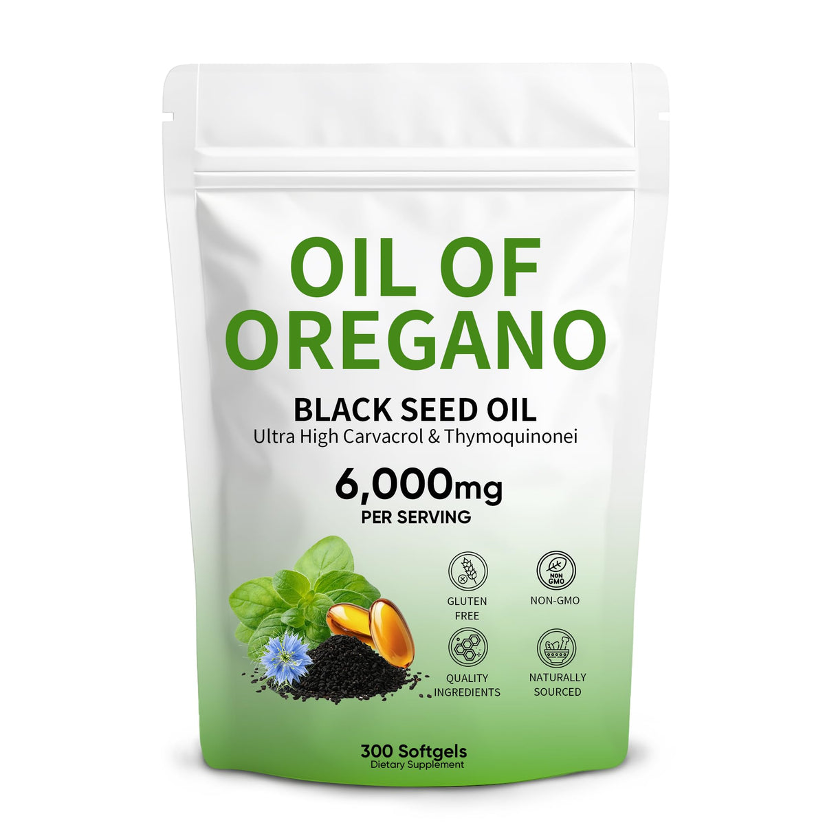 Hansodap Oil of Oregano with Black Seed Oil softgel close-up highlighting its immune-support formula