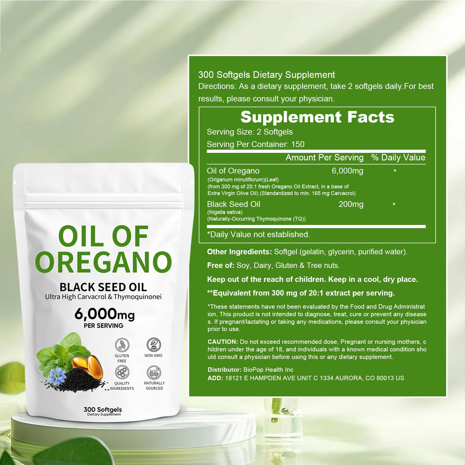 Hansodap oregano-with-black-seed-oil softgel pour demonstrates convenient daily use