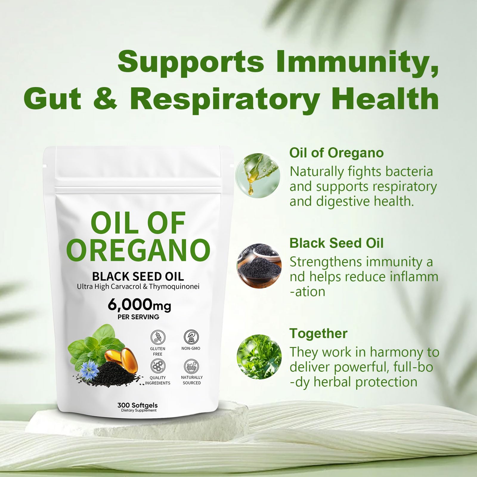 Hansodap softgel capsules in bottle illustrate easy-to-swallow immune and digestive support
