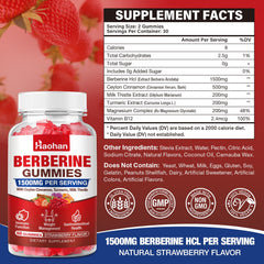 Haohan Berberine Gummies bottle top view emphasizes convenient 60-count bottle