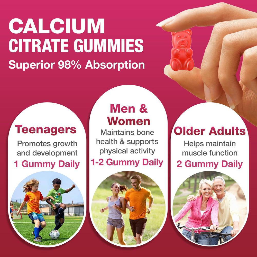 Haohan Calcium Citrate Gummies sugar-free label on the bottle highlights clean ingredients.