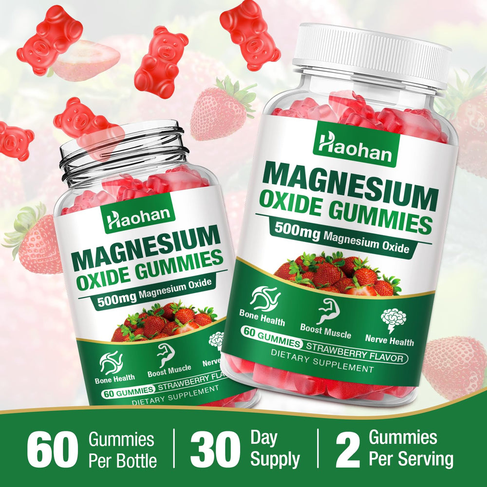 Haohan Magnesium Oxide Gummies vegan plant-based – gelatin-free formula.