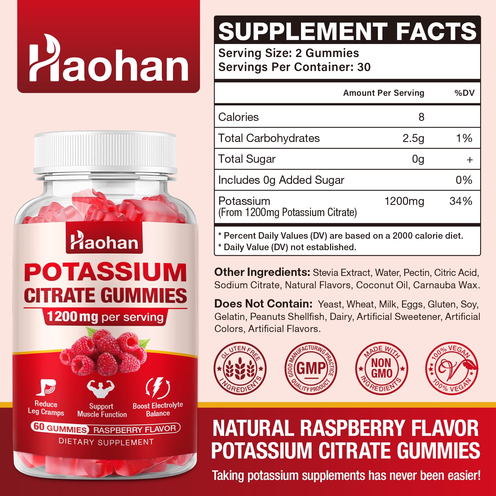 Haohan gummies pack showing 60-count bottle for easy daily use.