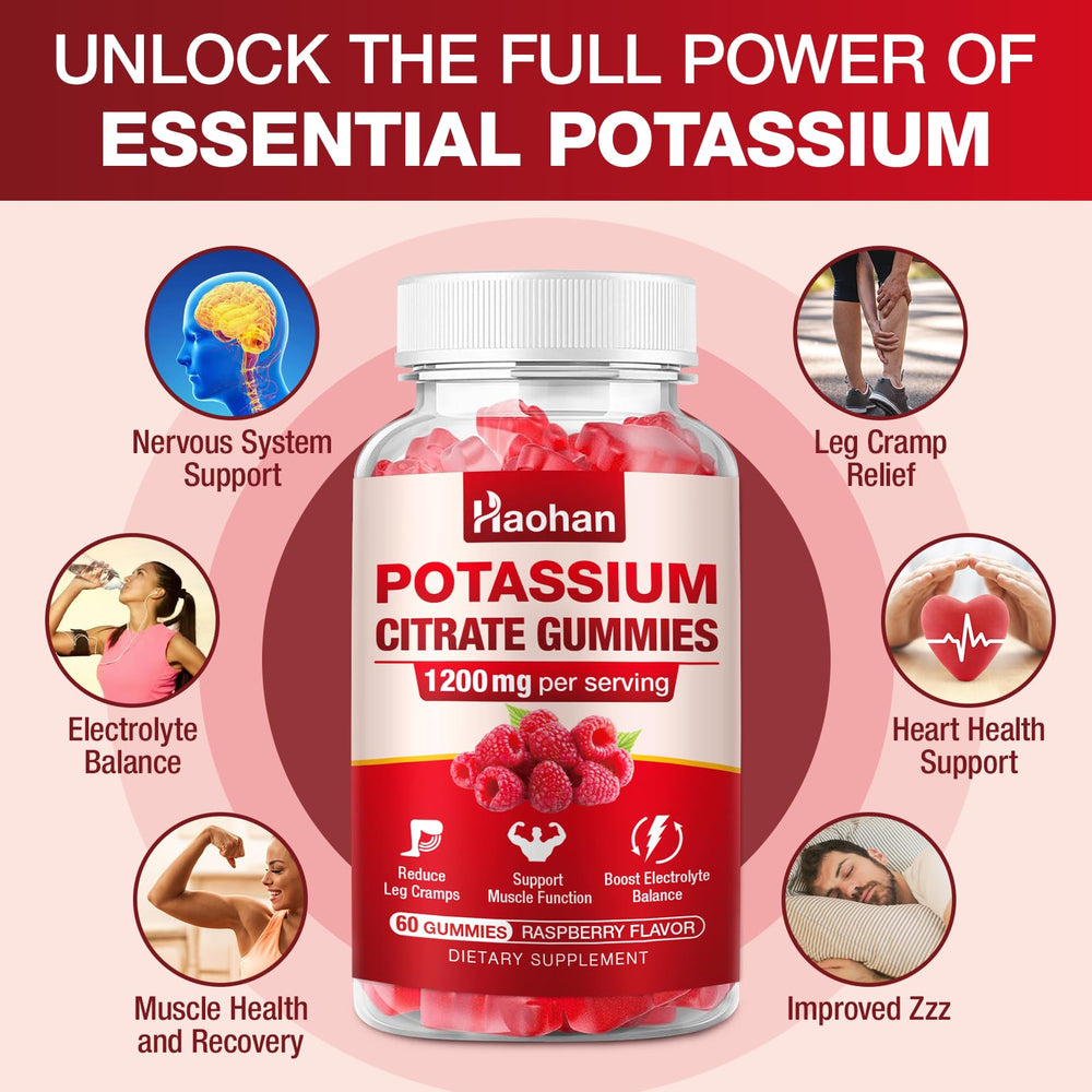 Haohan vegan gluten-free gummies with potassium citrate for active lifestyles.