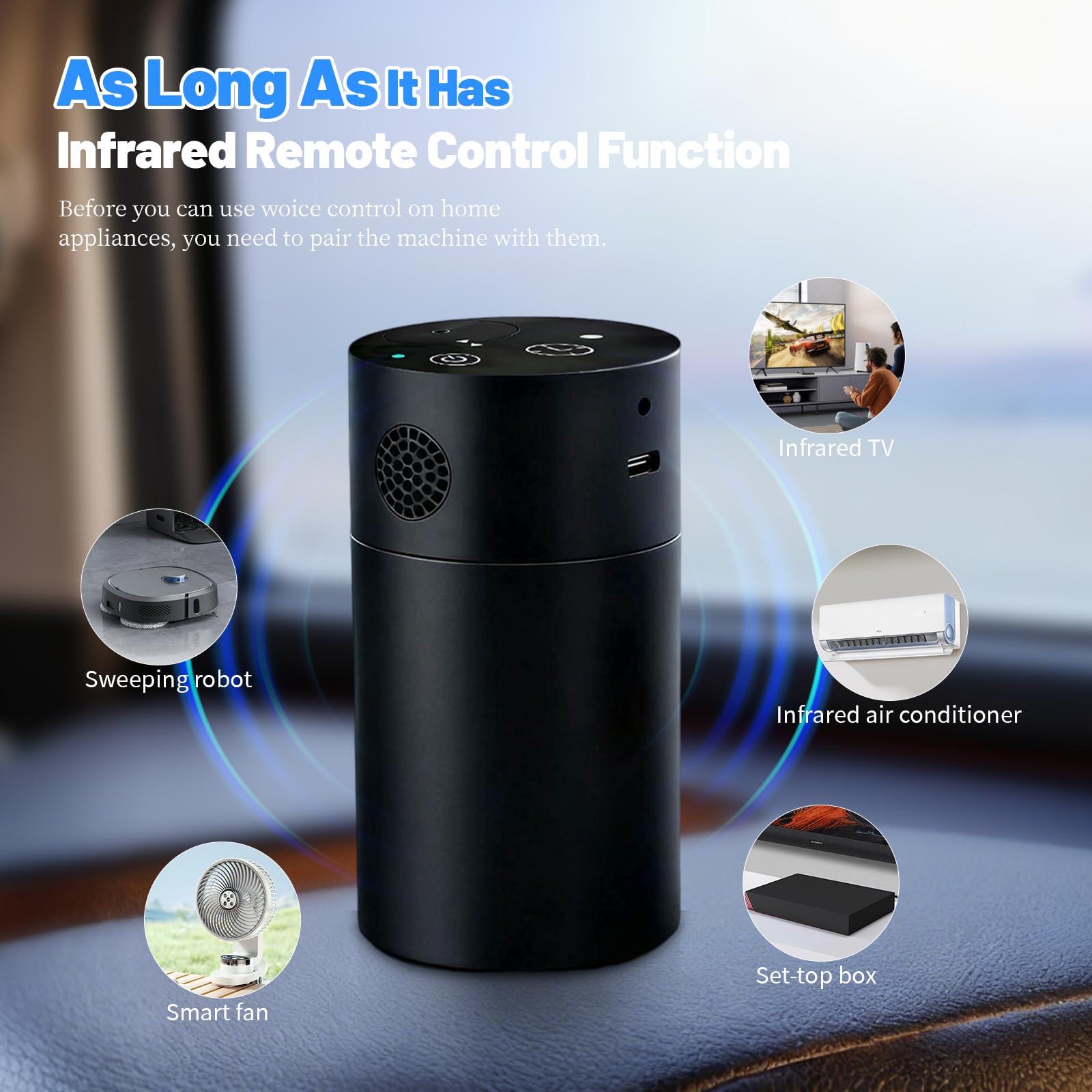 HAONINYUE compact diffuser demonstrates portable design for home or travel.